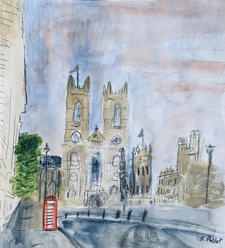 Westminster AbbeyLondon7”X10”Acrylic, Pastel Pencils, and Graphite Pencil