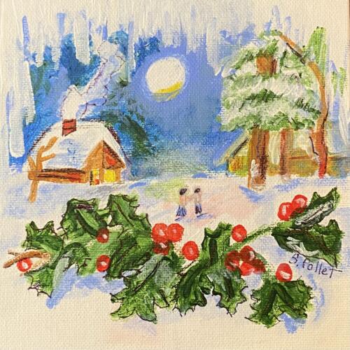 Winter Holiday Time6”X 6”Acrylic