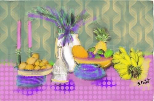 Patterned Dining8”X10”