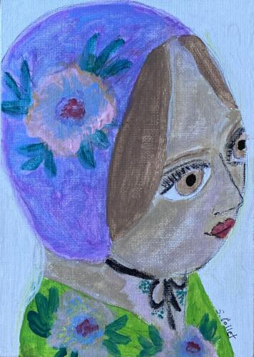 Ode To French Milliner’s Hat Stand5”X7”Acrylic, ink