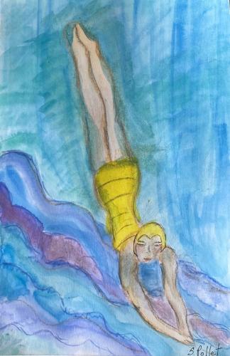 Extended Summer5.5” X 8.5”Watercolor, Conte Pencil, Pastel Pencils