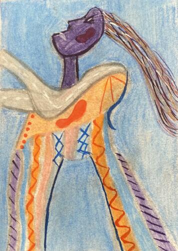 Space Age Body5”X 7”Pastel and Pencil