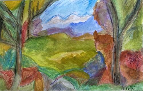 Optimism5.5” X 8.5”Watercolor, Conte Pencil, Pastel Pencils