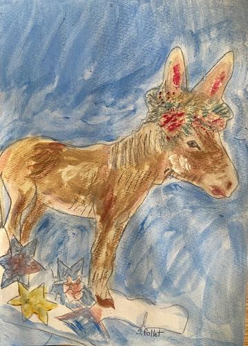 The Humble Paper Donkey7”X10”Acrylic, Gouache, Pastel Pencils, and Graphite 