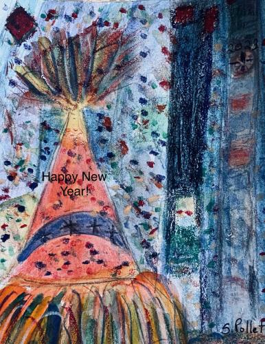 New Year’s EveAruba porch5.5” X 8.5”Watercolor, Oil Pastels, and Pastel Pencils