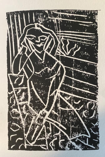 Seated WomanPrinted on 5”X 7” Card