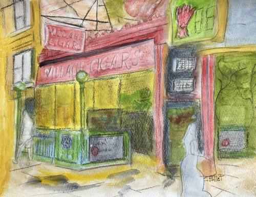 Greenwich Village NYC7”X10”Acrylic, Pastel Pencils, and Graphite 