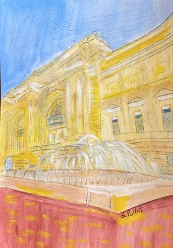 Metropolitan Museum of Art7”X10”Acrylic, Pastel Pencils, Graphite and gouache