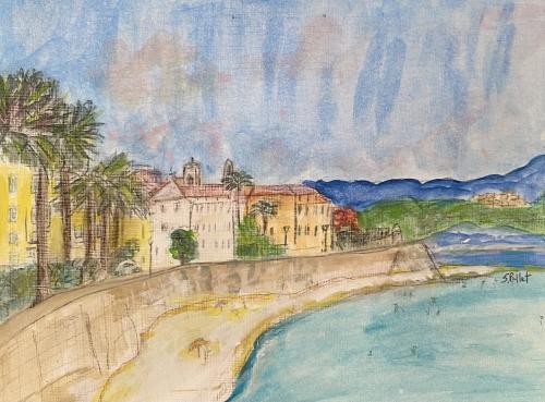 Corsica, France9” X 12”Acrylic, Gouache, Pastel Pencils, and Graphite