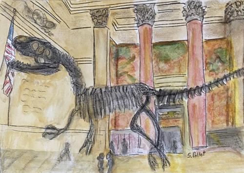 The American Museum of Natural History in NYC7” X 10”Watercolor, Pastel Pencils and Graphite Pencil