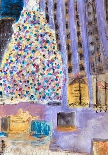 New York City Lights7”X10”Acrylic, Watercolor, Pastel Pencils, and Graphite Pencil