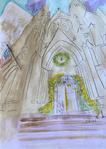 The Spires Of St. Patrick’s CathedralFifth Avenue NYC Inspire7”X10”Acrylic, Pastel Pencils, and Graphite 
