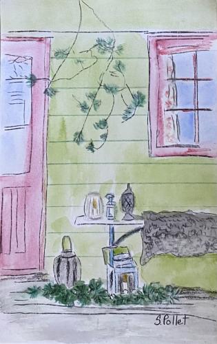 Dutch House Exterior5.5” X 8.5”Watercolor, Graphite, and Pastel Pencils