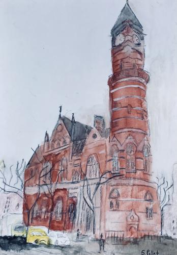 Jefferson Market LibraryGreenwich Village, NYC7” X 10”Watercolor, Pastel Pencils and Graphite Pencil