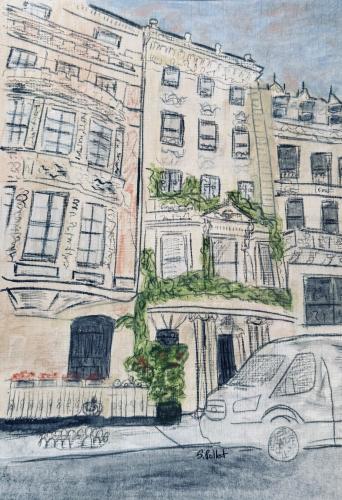 NYC Upper East SideTownhouse9” X 12”Acrylic, Gouache, Pastel Pencils, and Graphite