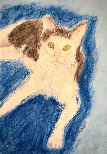Cat Series: Felix7”X10”Acrylics and Pastels on Paper