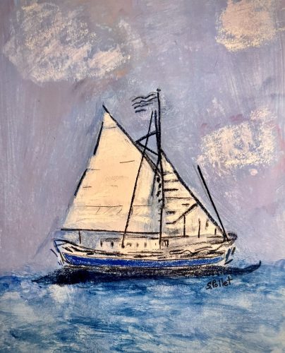 Smooth Sailing7”X10”Acrylics and Pastels on Paper