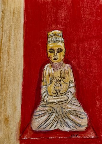 Asian Series: Serenity7”X10”Acrylics and Pastels on Paper