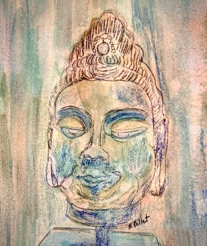 Asian Series:  Dream State7”X10”Acrylics and Pastels on Paper
