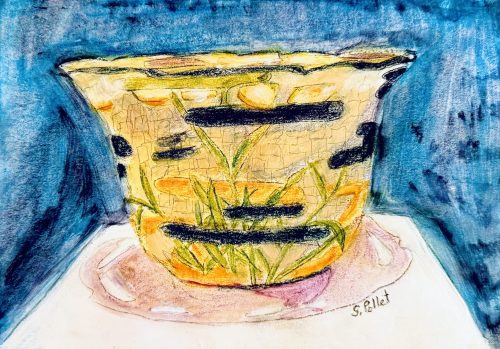 Asian Series:  See Through Ceramic 7”X10”Acrylics and Pastels on Paper