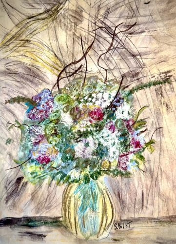 Floral Fantasy7”X10”Acrylics and Pastels on Paper