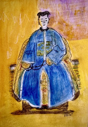 Asian Series:  No Kings, No Queens7”X10”Acrylics and Pastels on Paper