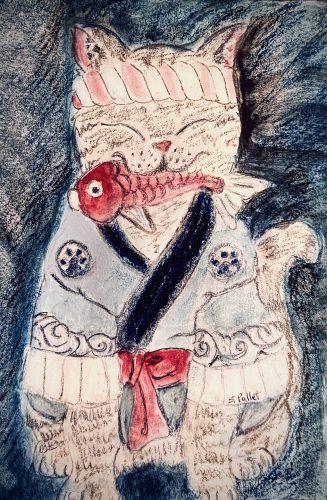 Asian Series: Sushi Obsession7”X10”Acrylics and Pastels on Paper