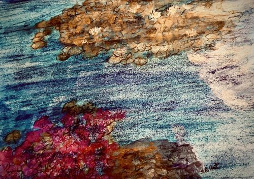 Abstract Series: Land Masses7”X10”Acrylics and Pastels on Paper