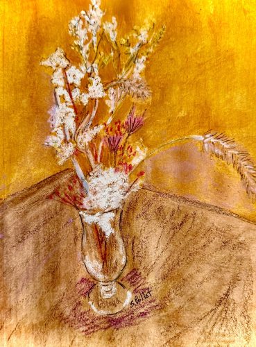 Floral Series: Autumnal Colors7”X10”Acrylics and Pastels on Paper
