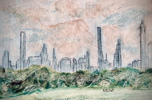 NYC Series: Tower Takeover7”X10”Acrylics and Pastels on Paper