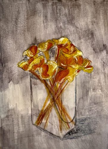 Floral Series: Simplicity7”X10”Acrylics and Pastels on Paper