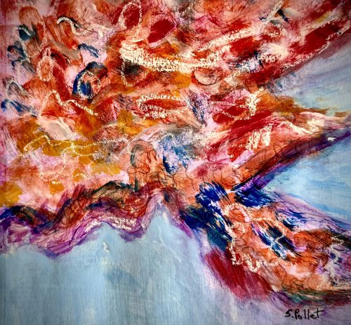 Abstract Series: Human Tissue7”X10”Acrylics and Pastels on Paper