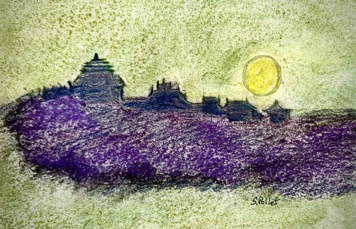 Houses On The Horizon7”X10”Acrylics and Pastels on Paper