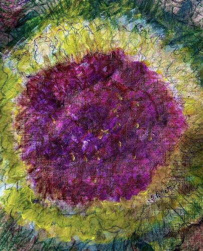 Cabbage Close Up9”X12”Acrylic, Gouache, Pastel Pencils