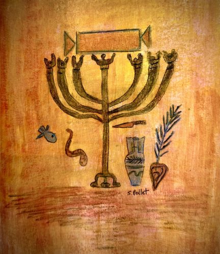 Ancient Symbols7”X10”Acrylics and Pastels on Paper