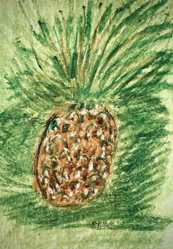 Pineapple Passion7”X10”Acrylics and Pastels on Paper