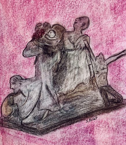 Family7”X10”Acrylics and Pastels on Paper