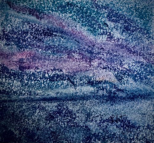 Purple Skies7”X10”Acrylics and Pastels on Paper