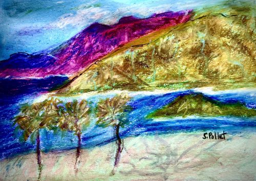When Rock Meets Water7”X10”Acrylics and Pastels on Paper