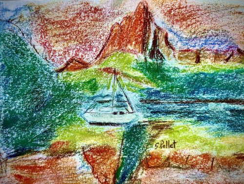 Mountain Drama7”X10”Acrylics and Pastels on Paper