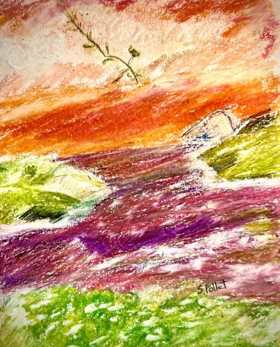 Volcanic Protrusions7”X10”Acrylics and Pastels on Paper