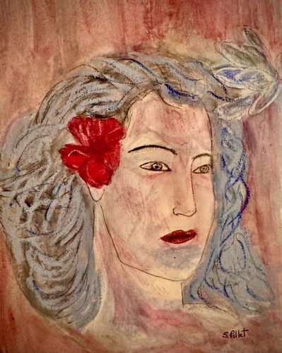 Aging Can Bring Wisdom7”X10”Acrylics and Pastels on Paper