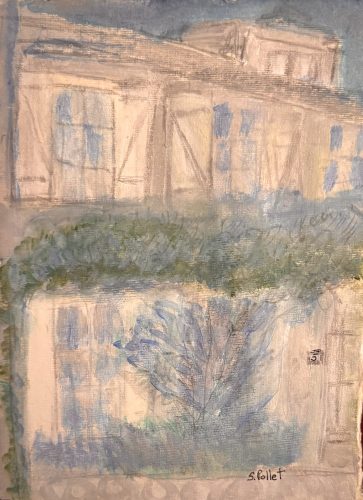 Old Stone House6”X 8”Acrylics and Pastels on Handmade Paper