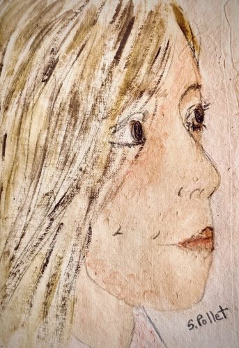Full of Thoughts6”X 8”Acrylics and Pastels on Handmade Paper