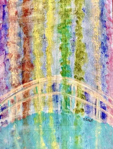 Rainbow Bridge5.5” X 5.5”Oil Pastels, Pastel Pencils, Graphite