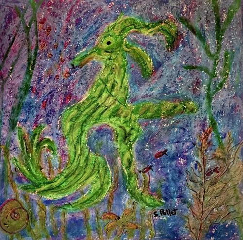 Mythical Creature5.5” X 5.5”Oil Pastels, Pastel Pencils, Graphite