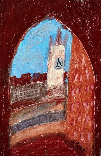 Tower Bell5.5” X 8.5”Oil Pastels, Pastel Pencils, Graphite