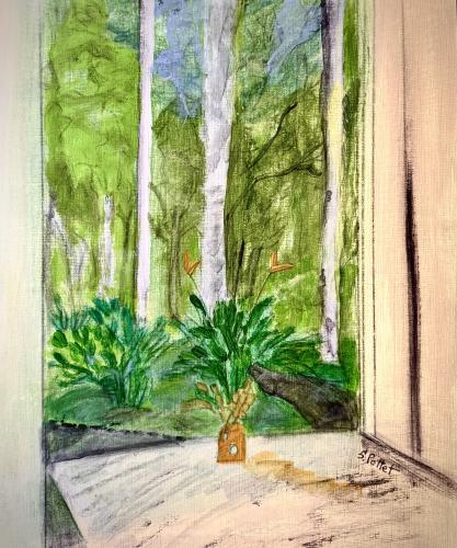 Madeira Botanical View9”X12”Acrylics, Graphite, Ink 