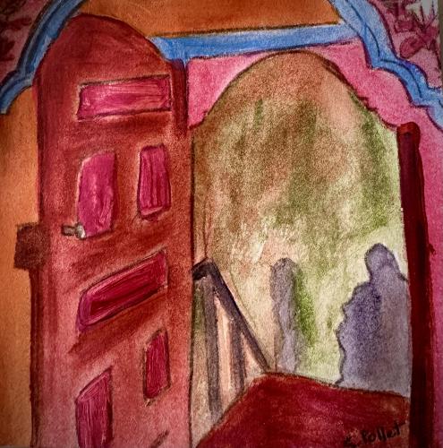 Through a Doorway5.9”X 5.9”Acrylics and Pastels on Paper