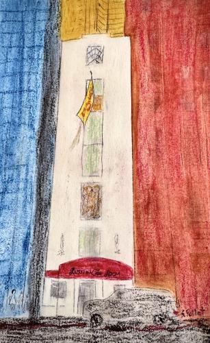 NYC Series:  The Russian Tea Room5.5”X 8.5”Acrylics and Pastels on Paper